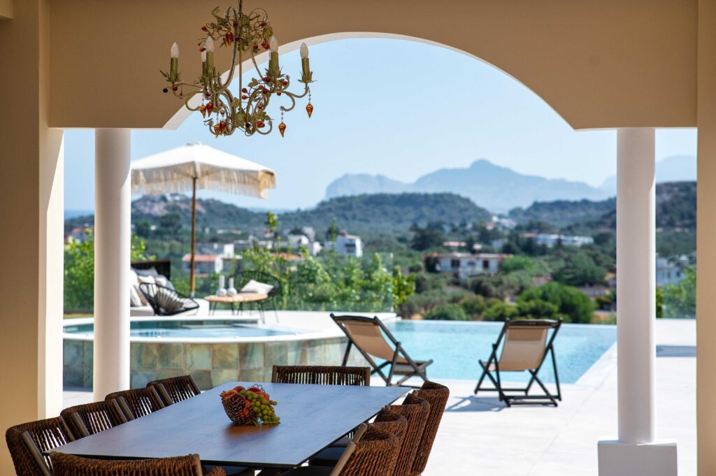 Stunning view from the pool at Miralu Elite Villas, showcasing luxury and tranquility.